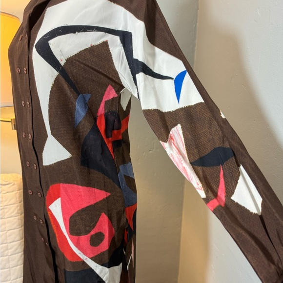 Akris Masonite Print Mulberry Silk Long Tunic Blouse / Mini dress - Picture 4 of 7